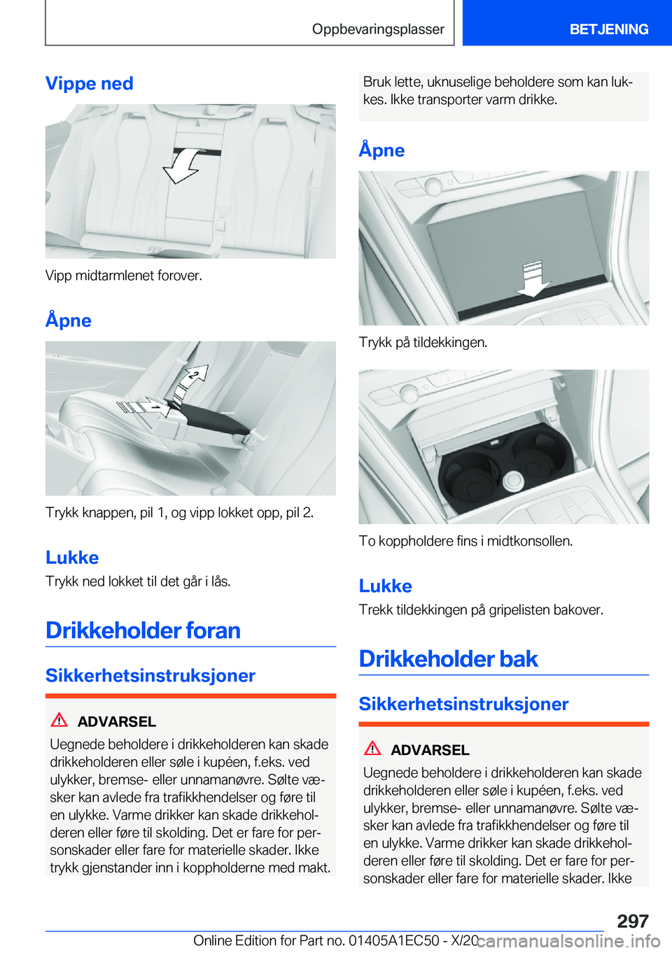 BMW 8 SERIES GRAN COUPE 2021  InstruksjonsbØker (in Norwegian) �V�i�p�p�e��n�e�d
�V�i�p�p��m�i�d�t�a�r�m�l�e�n�e�t��f�o�r�o�v�e�r�.
�