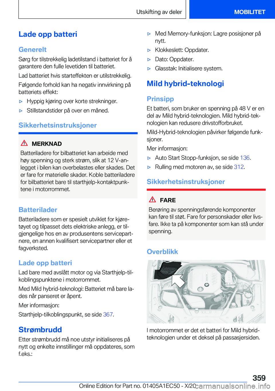 BMW 8 SERIES GRAN COUPE 2021  InstruksjonsbØker (in Norwegian) �L�a�d�e��o�p�p��b�a�t�t�e�r�i
�G�e�n�e�r�e�l�t
�S�