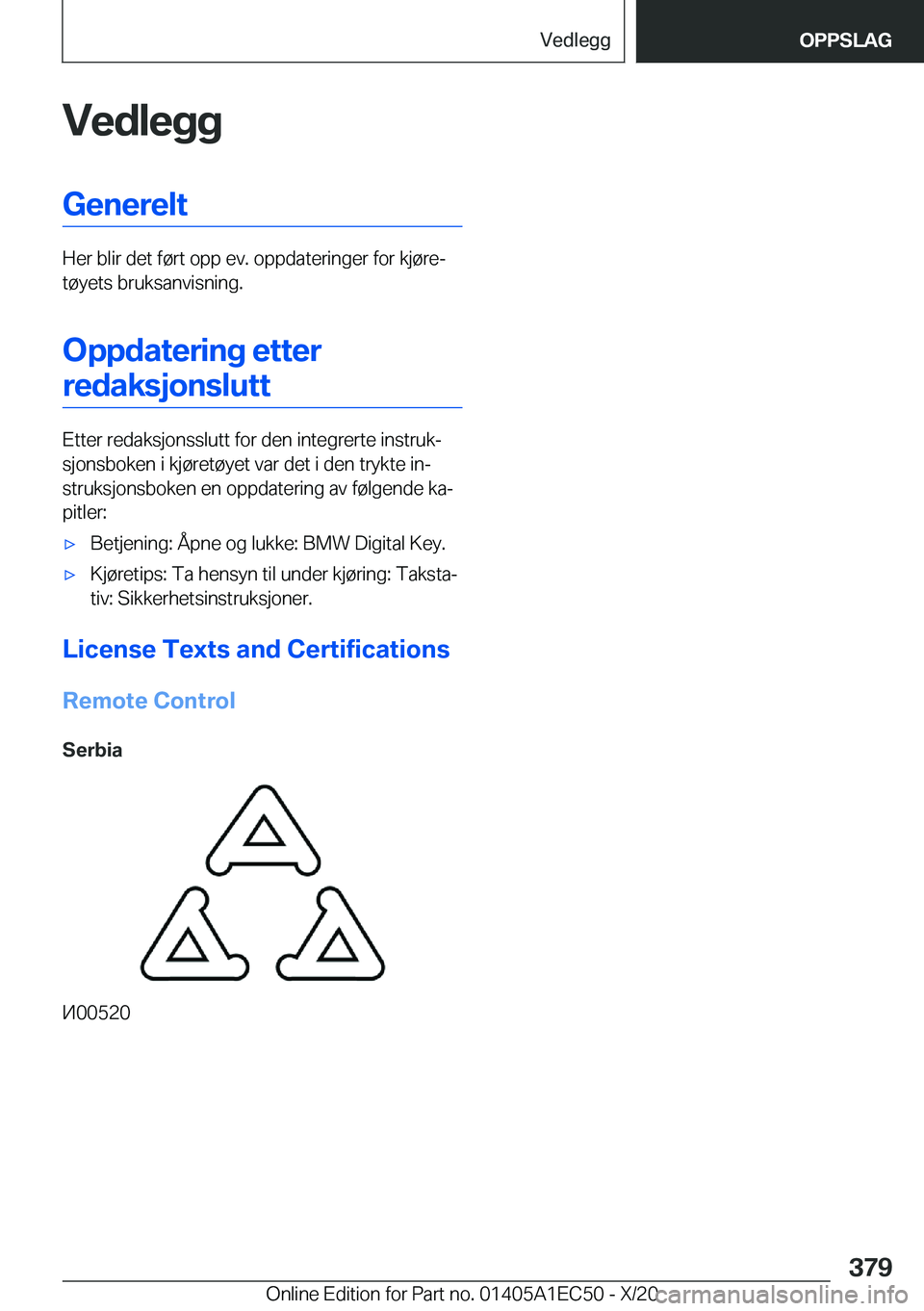BMW 8 SERIES GRAN COUPE 2021  InstruksjonsbØker (in Norwegian) �V�e�d�l�e�g�g�G�e�n�e�r�e�l�t
�H�e�r��b�l�i�r��d�e�t��f�