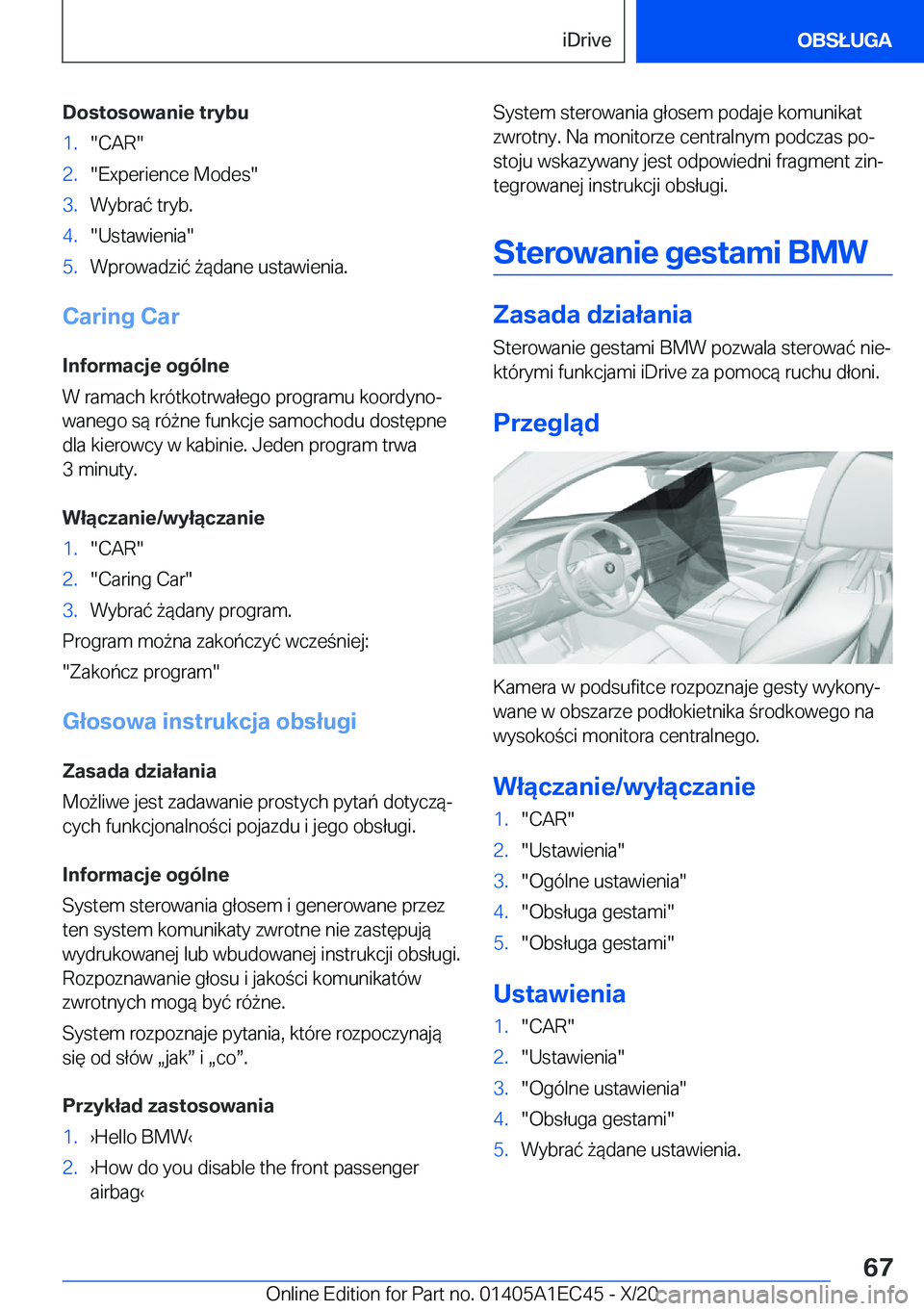 BMW 8 SERIES GRAN COUPE 2021  Instrukcja obsługi (in Polish) �D�o�s�t�o�s�o�w�a�n�i�e��t�r�y�b�u�1�.��C�A�R��2�.��E�x�p�e�r�i�e�n�c�e��M�o�d�e�s��3�.�W�y�b�r�a�