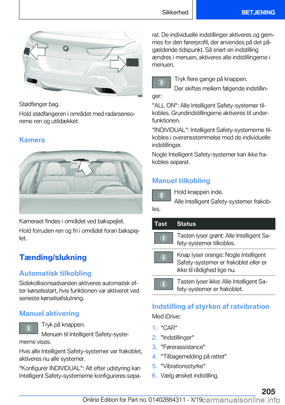 BMW 8 SERIES GRAN COUPE 2020  InstruktionsbØger (in Danish) �S�t�