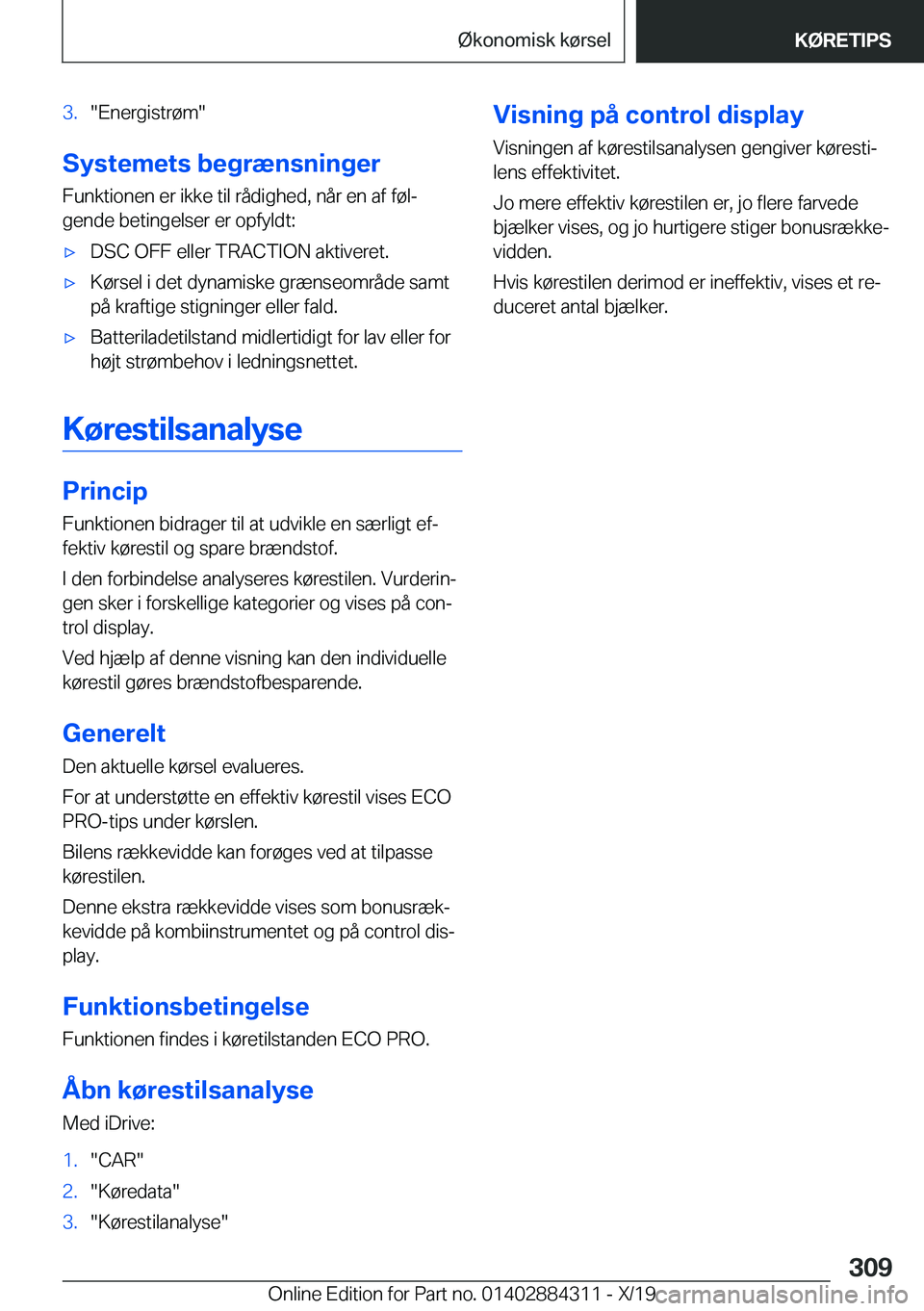 BMW 8 SERIES GRAN COUPE 2020  InstruktionsbØger (in Danish) �3�.��E�n�e�r�g�i�s�t�r�