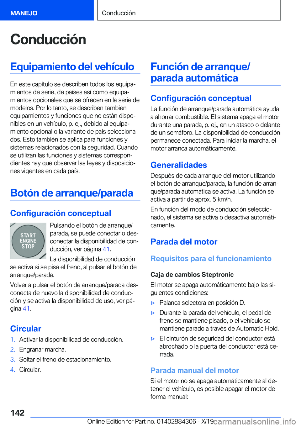 BMW 8 SERIES GRAN COUPE 2020  Manuales de Empleo (in Spanish) �C�o�n�d�u�c�c�i�