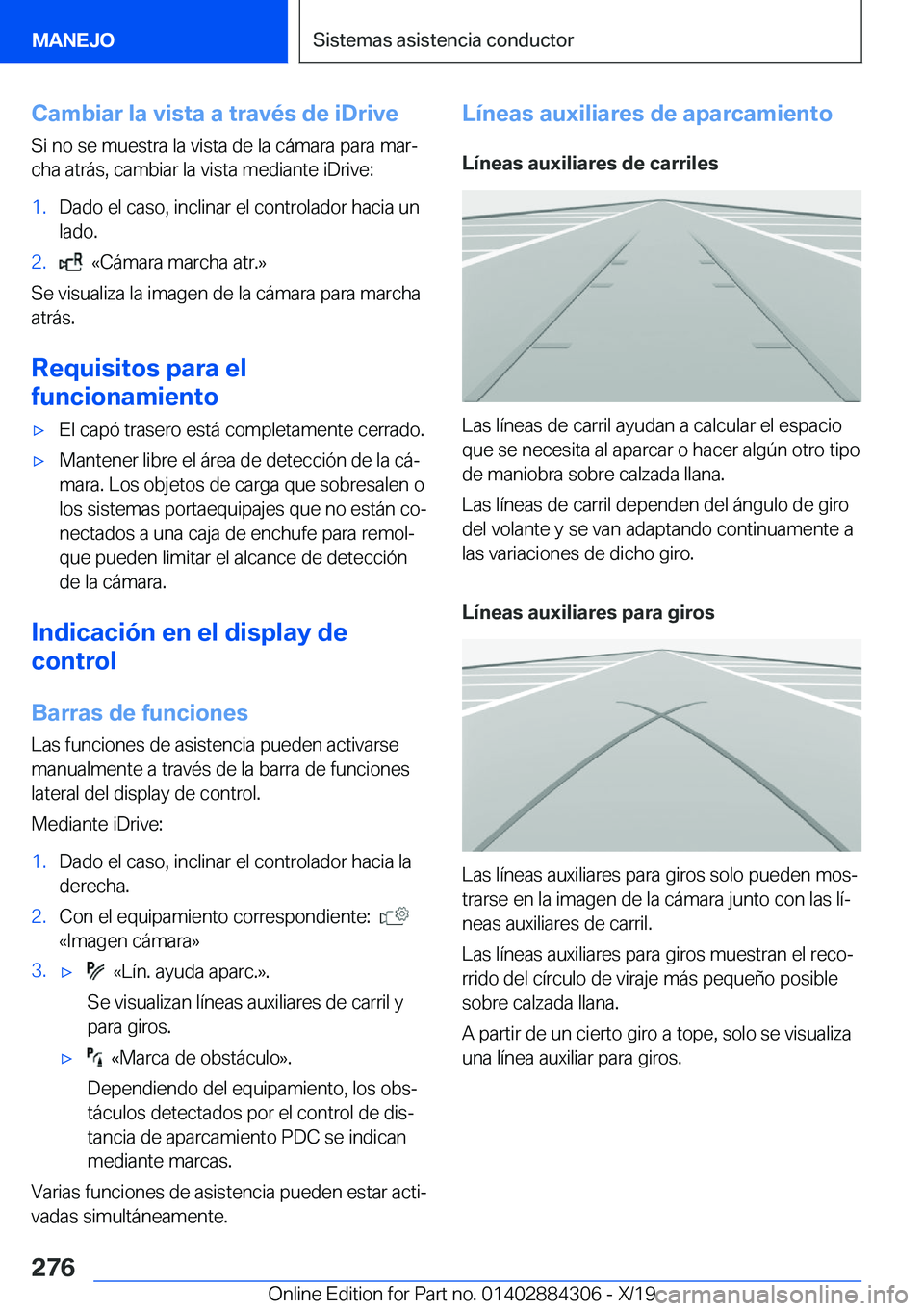 BMW 8 SERIES GRAN COUPE 2020  Manuales de Empleo (in Spanish) �C�a�m�b�i�a�r��l�a��v�i�s�t�a��a��t�r�a�v�