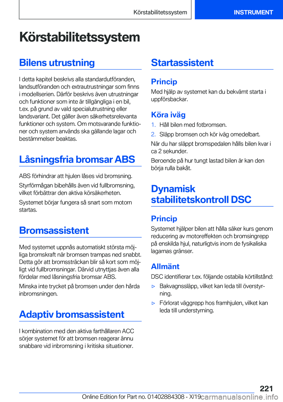 BMW 8 SERIES GRAN COUPE 2020  InstruktionsbÖcker (in Swedish) �K�