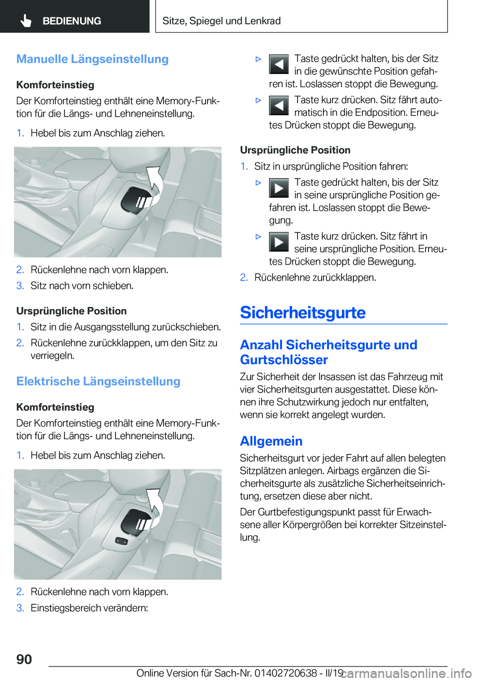 BMW M2 2020  Betriebsanleitungen (in German) �M�a�n�u�e�l�l�e��L�
