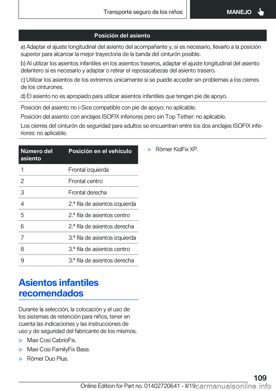 BMW M2 2020  Manuales de Empleo (in Spanish) �P�o�s�i�c�i�