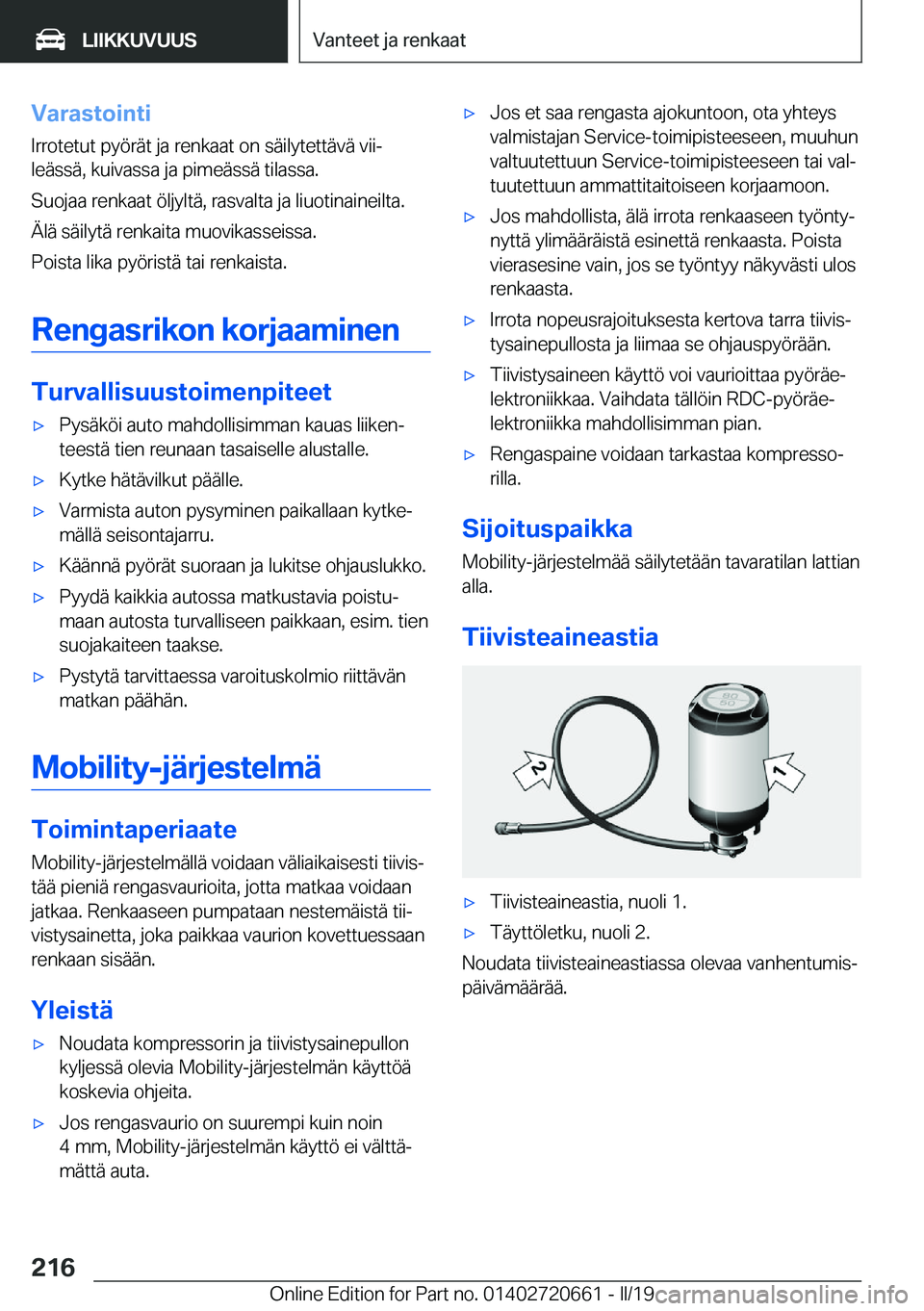 BMW M2 2020  Omistajan Käsikirja (in Finnish) �V�a�r�a�s�t�o�i�n�t�i�I�r�r�o�t�e�t�u�t��p�y�