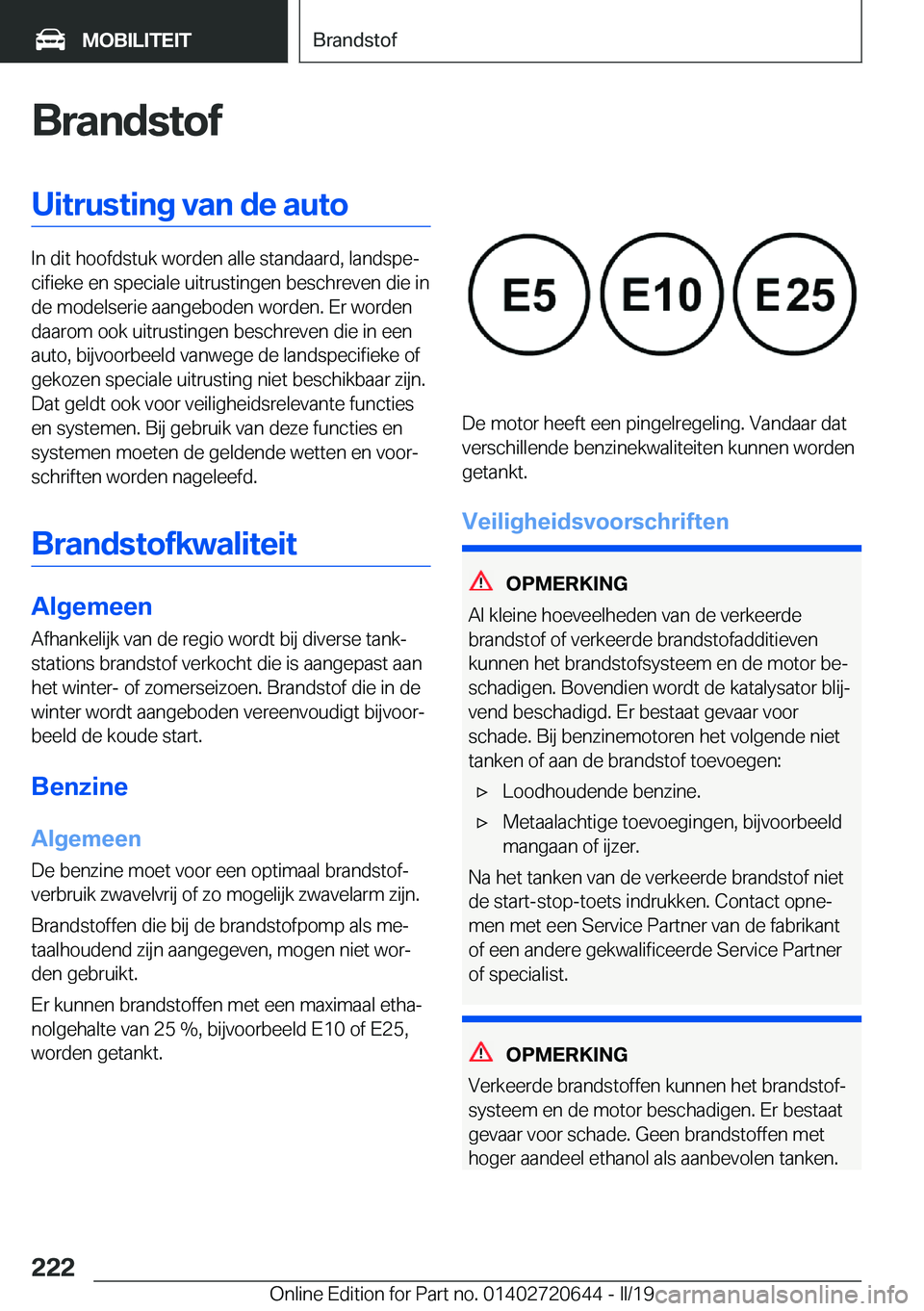 BMW M2 2020  Instructieboekjes (in Dutch) �B�r�a�n�d�s�t�o�f�U�i�t�r�u�s�t�i�n�g��v�a�n��d�e��a�u�t�o
�I�n��d�i�t��h�o�o�f�d�s�t�u�k��w�o�r�d�e�n��a�l�l�e��s�t�a�n�d�a�a�r�d�,��l�a�n�d�s�p�ej�c�i�f�i�e�k�e��e�n��s�p�e�c�i�a�l�e��