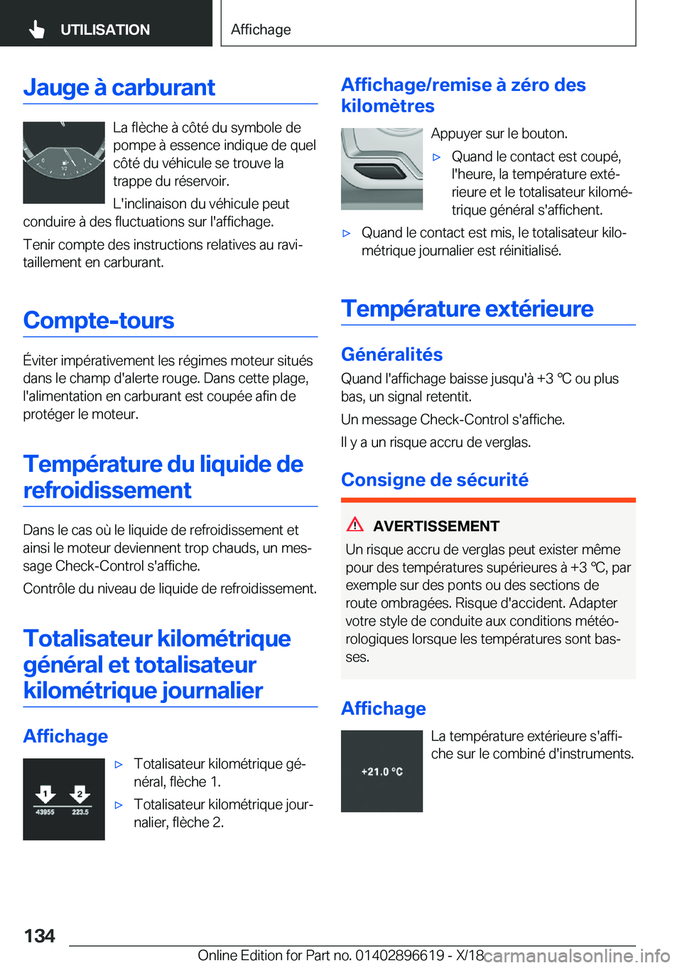 BMW M2 2019  Notices Demploi (in French) �J�a�u�g�e��