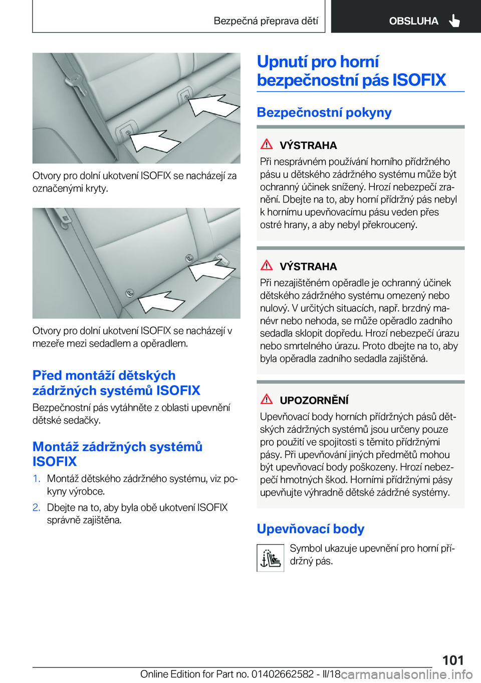 BMW M2 2018  Návod na použití (in Czech) �O�t�v�o�r�y� �p�r�o� �d�o�l�n�