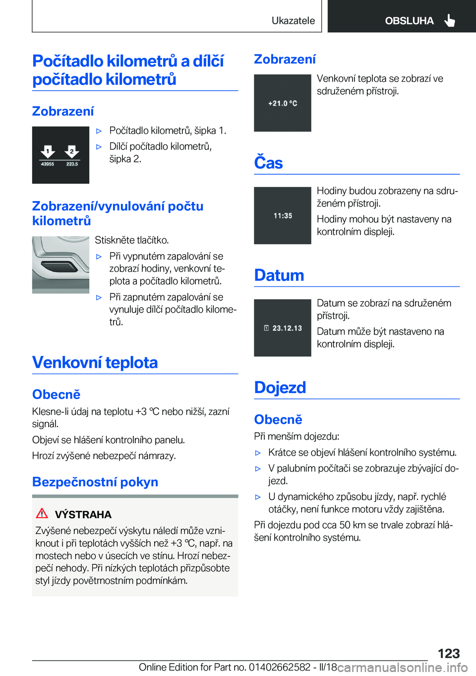 BMW M2 2018  Návod na použití (in Czech) �P�o�č�