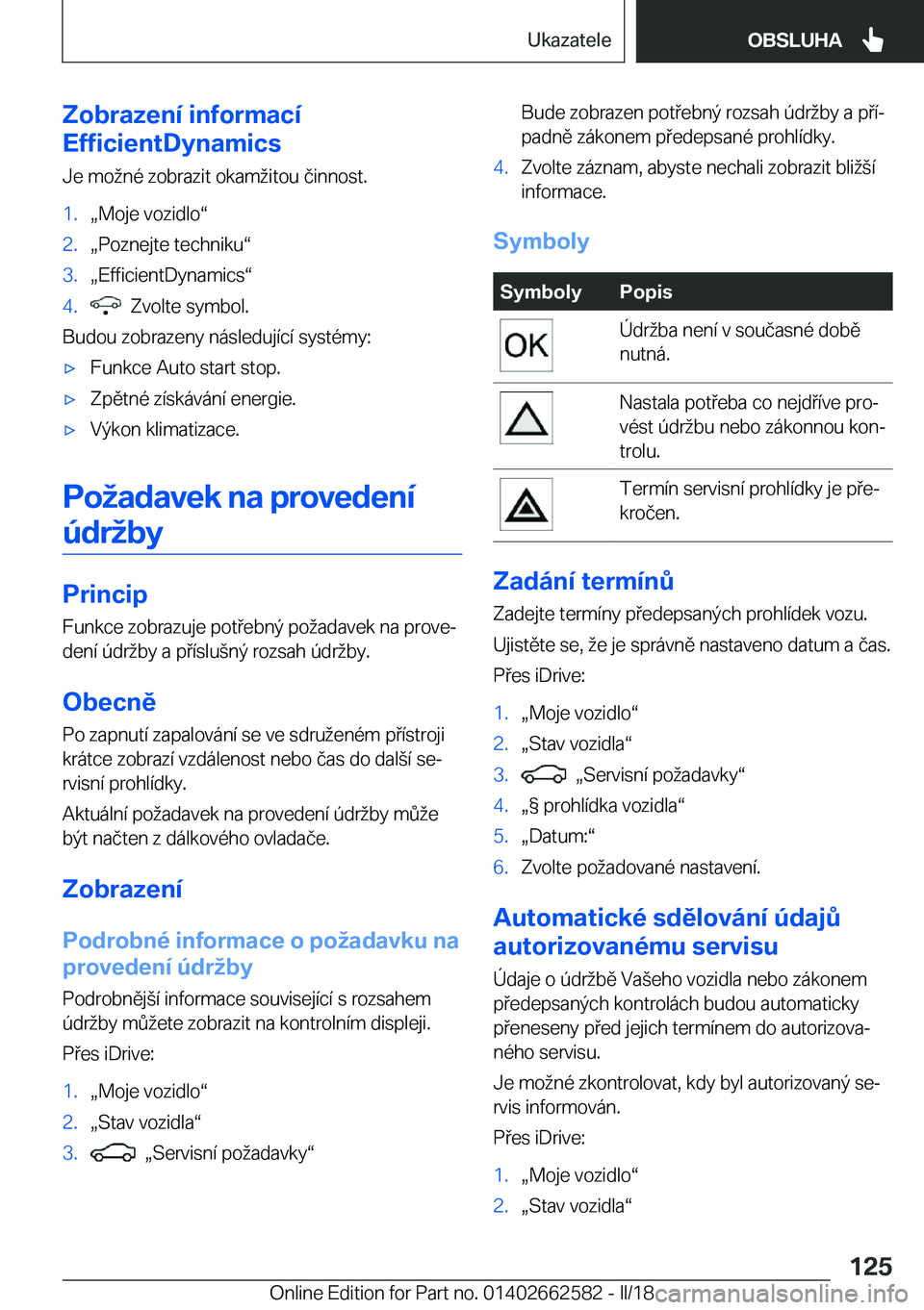 BMW M2 2018  Návod na použití (in Czech) �Z�o�b�r�a�z�e�n�