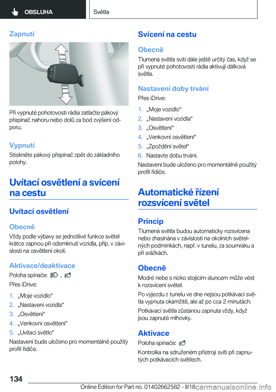 BMW M2 2018  Návod na použití (in Czech) �Z�a�p�n�u�t�