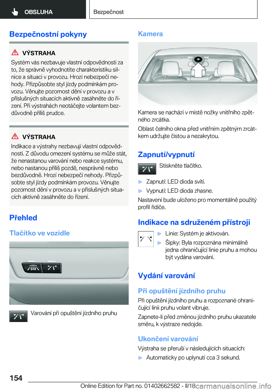 BMW M2 2018  Návod na použití (in Czech) �B�e�z�p�e�č�n�o�s�t�n�