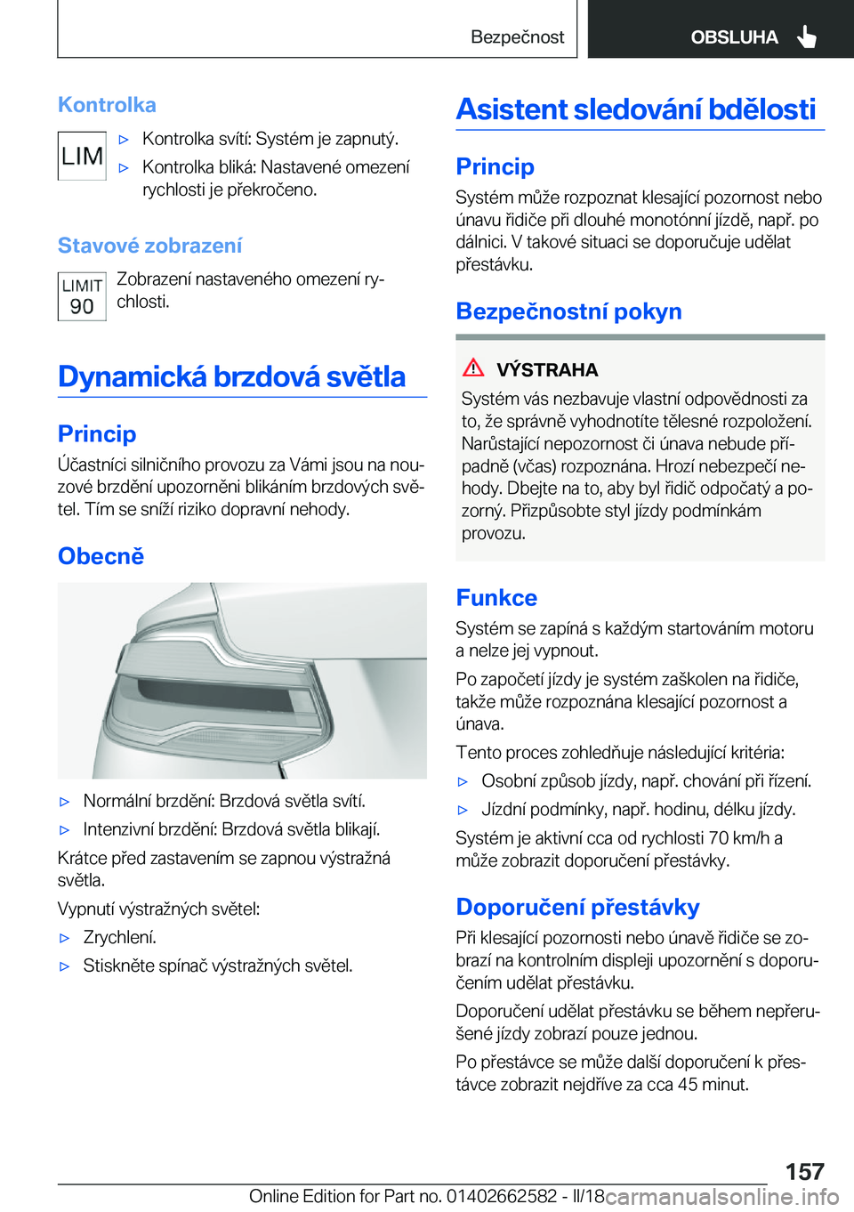 BMW M2 2018  Návod na použití (in Czech) �K�o�n�t�r�o�l�k�a'x�K�o�n�t�r�o�l�k�a� �s�v�