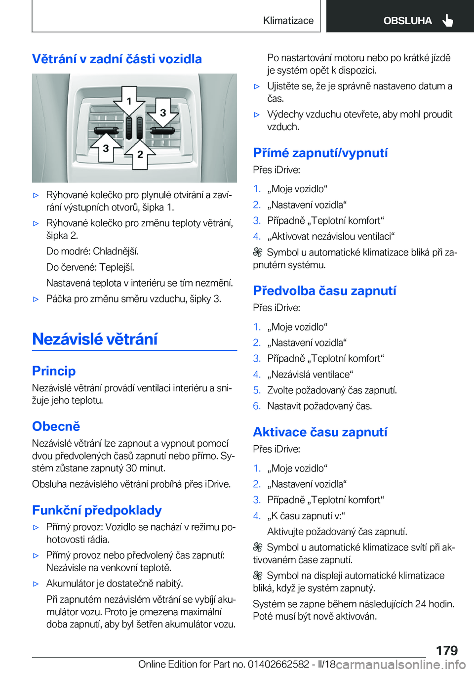 BMW M2 2018  Návod na použití (in Czech) �V�ě�t�r�