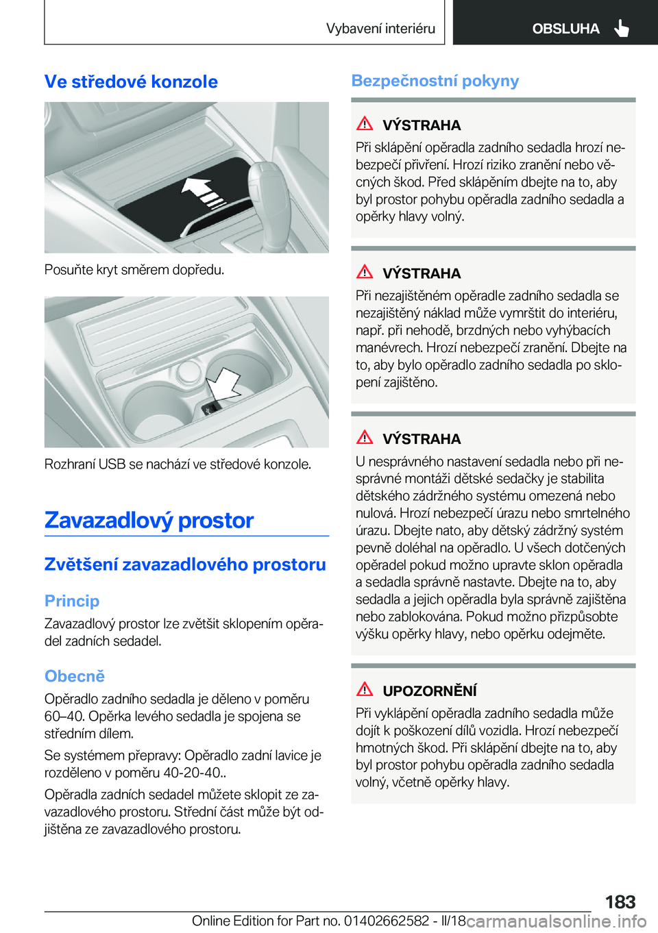 BMW M2 2018  Návod na použití (in Czech) �V�e��s�t�e�d�o�v�