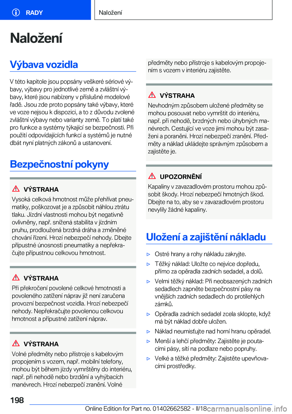 BMW M2 2018  Návod na použití (in Czech) �N�a�l�o�e�n�