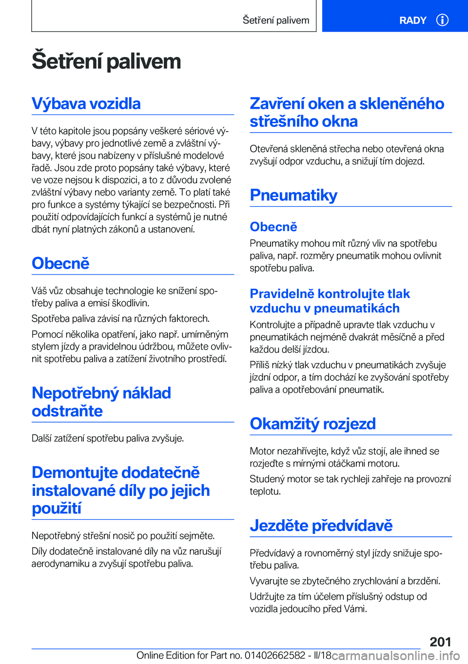 BMW M2 2018  Návod na použití (in Czech) '�e�t�e�n�