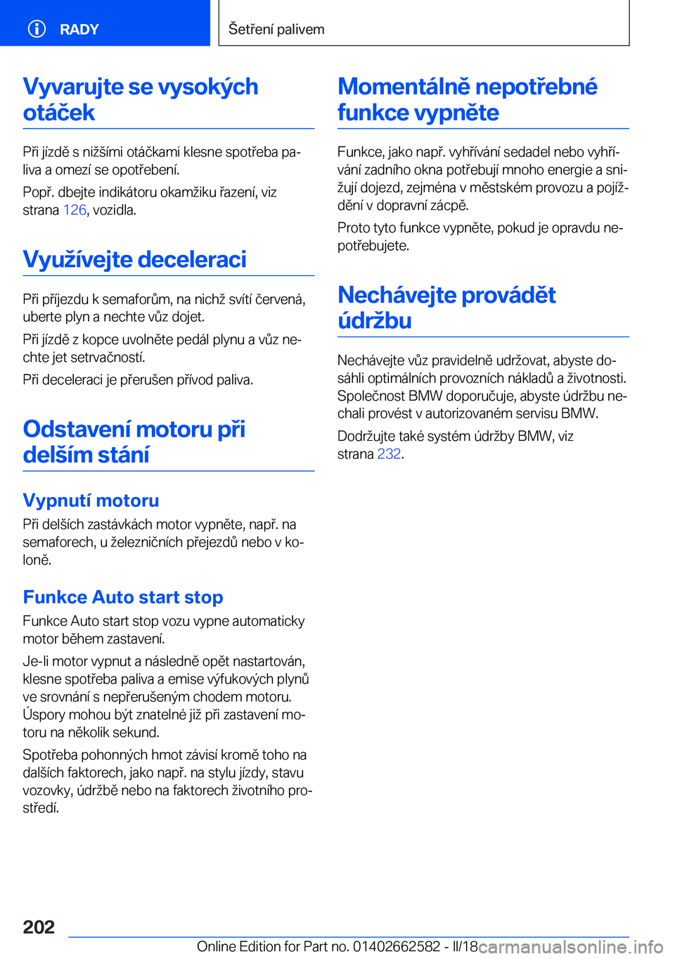 BMW M2 2018  Návod na použití (in Czech) �V�y�v�a�r�u�j�t�e��s�e��v�y�s�o�k�