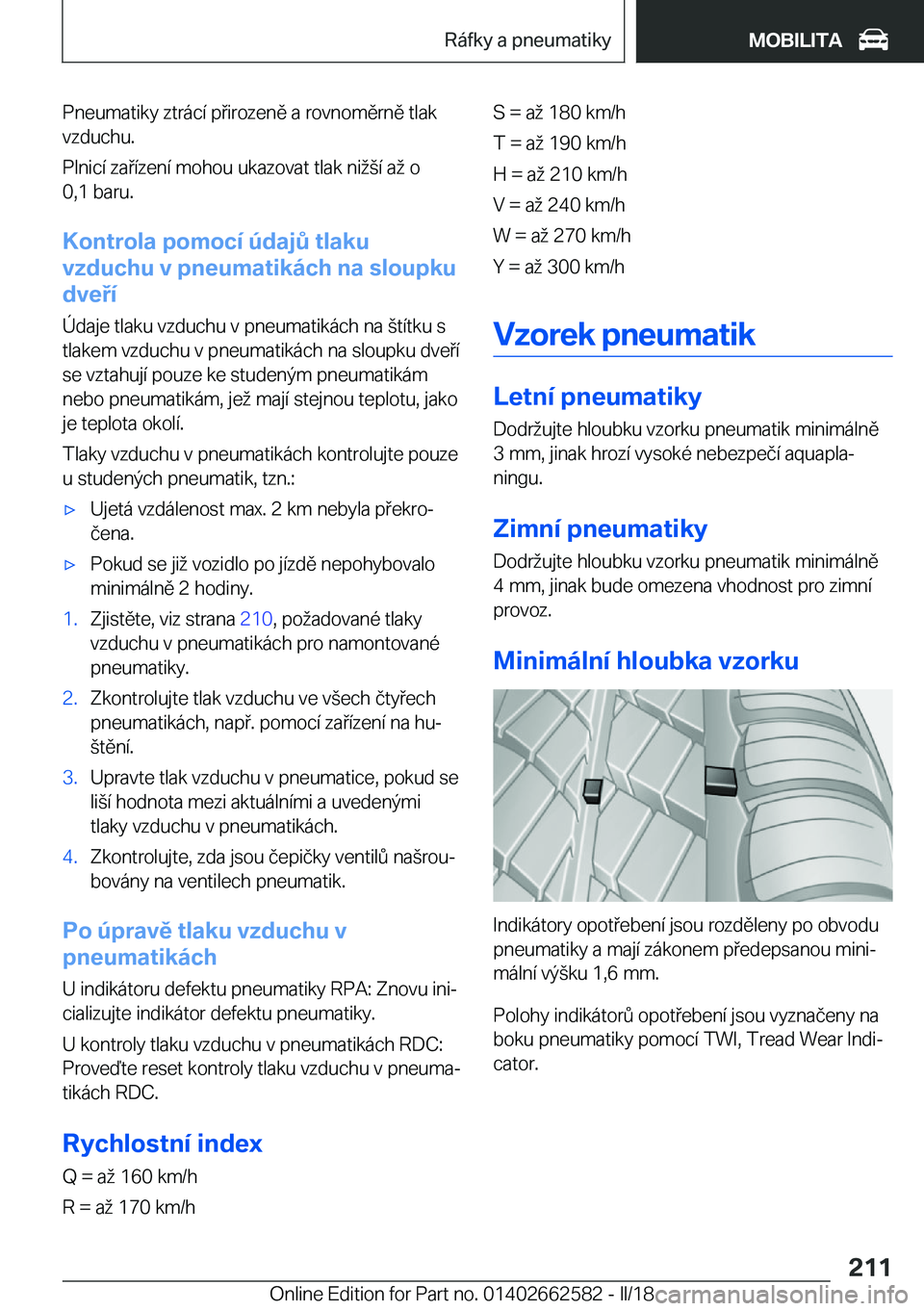 BMW M2 2018  Návod na použití (in Czech) �P�n�e�u�m�a�t�i�k�y� �z�t�r�