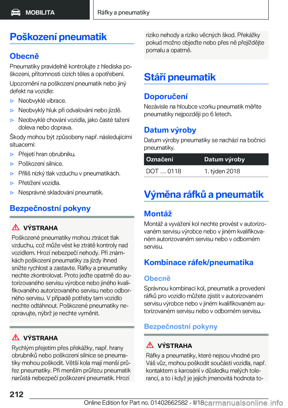 BMW M2 2018  Návod na použití (in Czech) �P�o	�k�o�z�e�n�