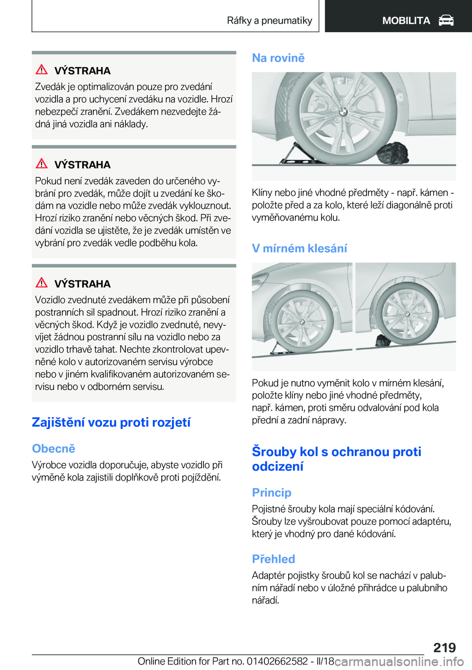 BMW M2 2018  Návod na použití (in Czech) �V�