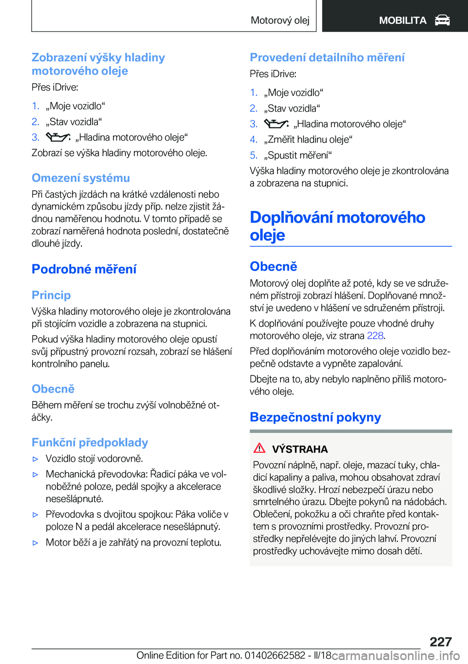 BMW M2 2018  Návod na použití (in Czech) �Z�o�b�r�a�z�e�n�