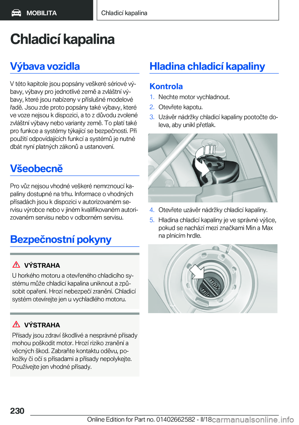 BMW M2 2018  Návod na použití (in Czech) �C�h�l�a�d�i�c�