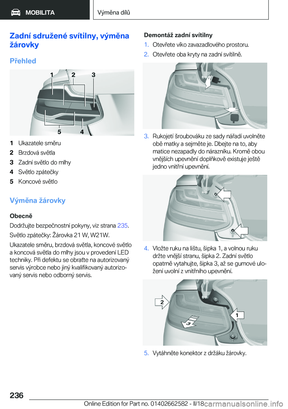 BMW M2 2018  Návod na použití (in Czech) �Z�a�d�n�