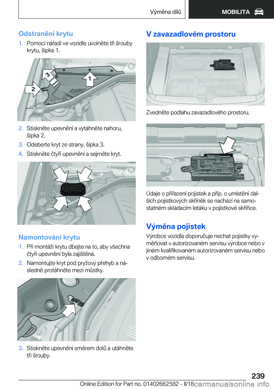 BMW M2 2018  Návod na použití (in Czech) �O�d�s�t�r�a�n�ě�n�