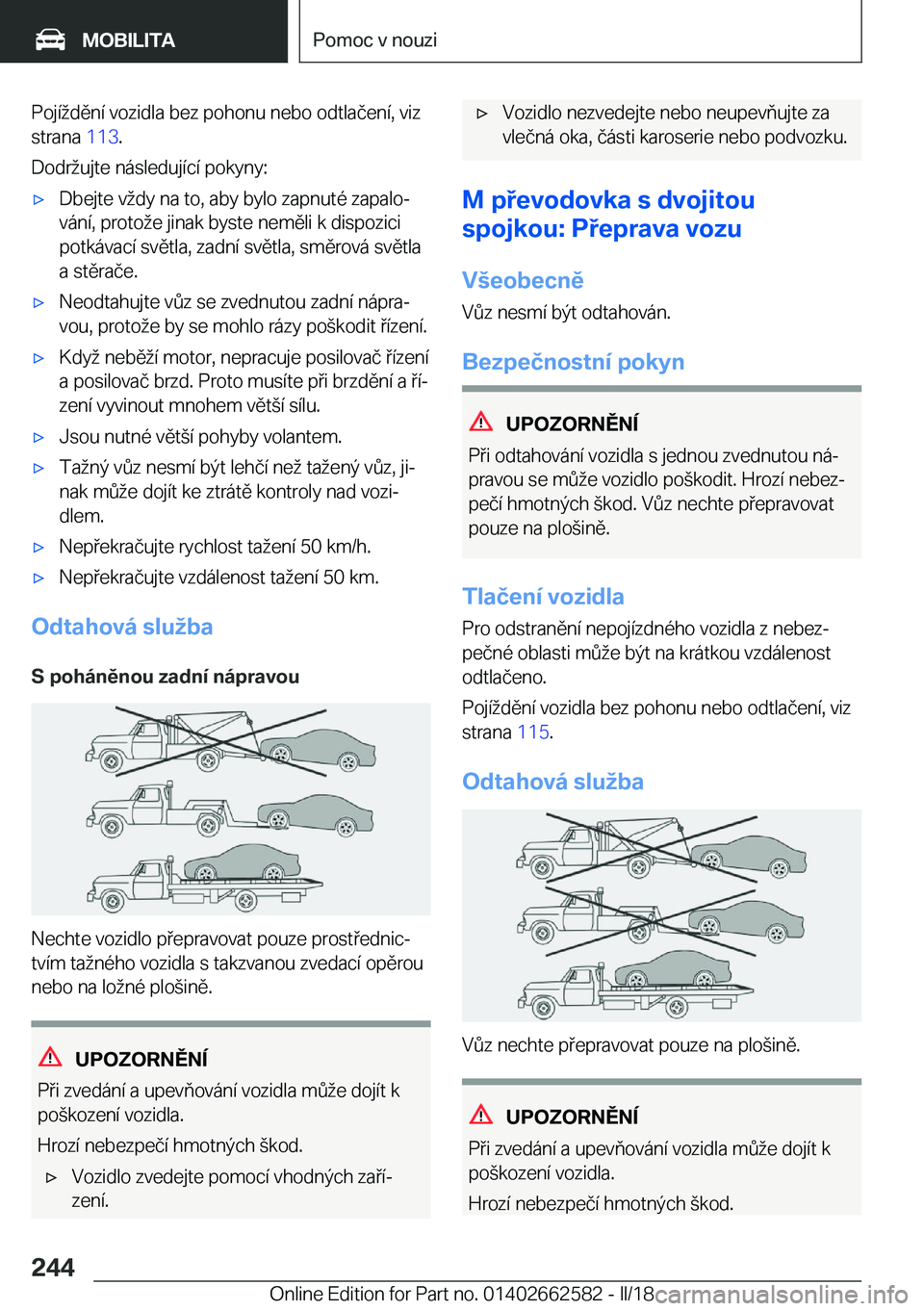 BMW M2 2018  Návod na použití (in Czech) �P�o�j�