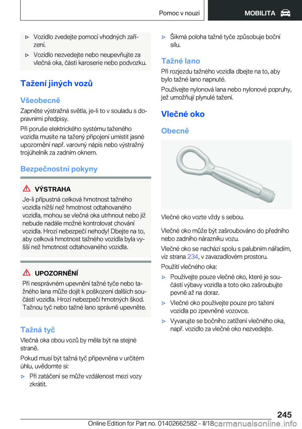 BMW M2 2018  Návod na použití (in Czech) 'x�V�o�z�i�d�l�o� �z�v�e�d�e�j�t�e� �p�o�m�o�c�