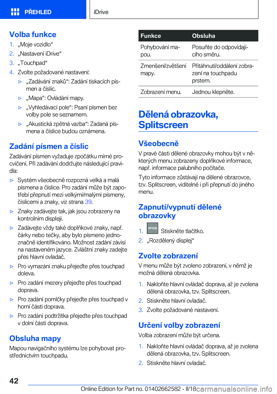 BMW M2 2018  Návod na použití (in Czech) �V�o�l�b�a��f�u�n�k�c�e�1�.x�M�o�j�e� �v�o�z�i�d�l�ov�2�.x�N�a�s�t�a�v�e�n�