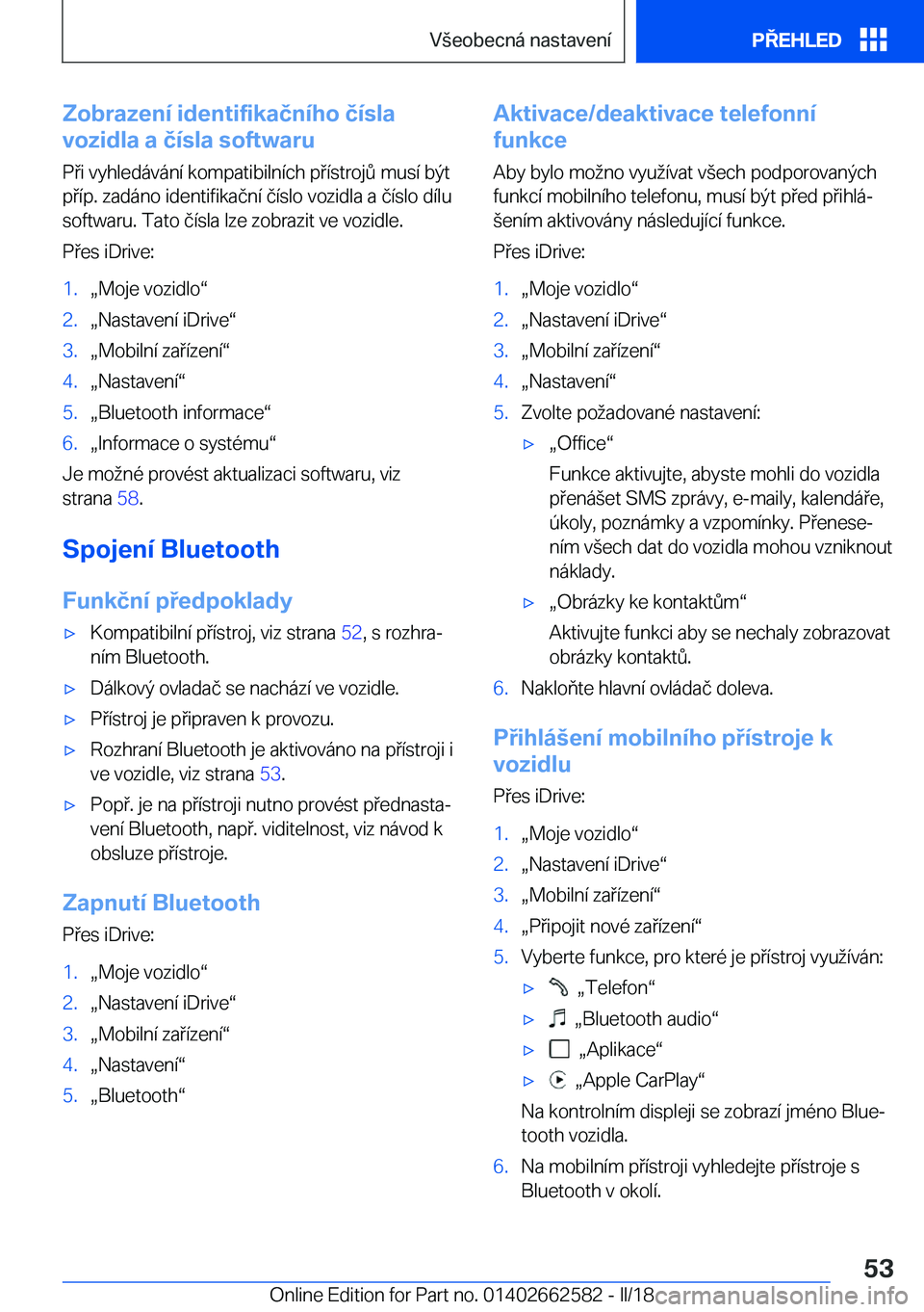 BMW M2 2018  Návod na použití (in Czech) �Z�o�b�r�a�z�e�n�