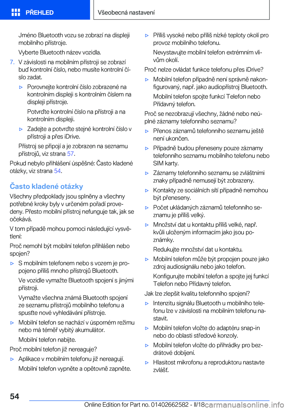 BMW M2 2018  Návod na použití (in Czech) �J�m�