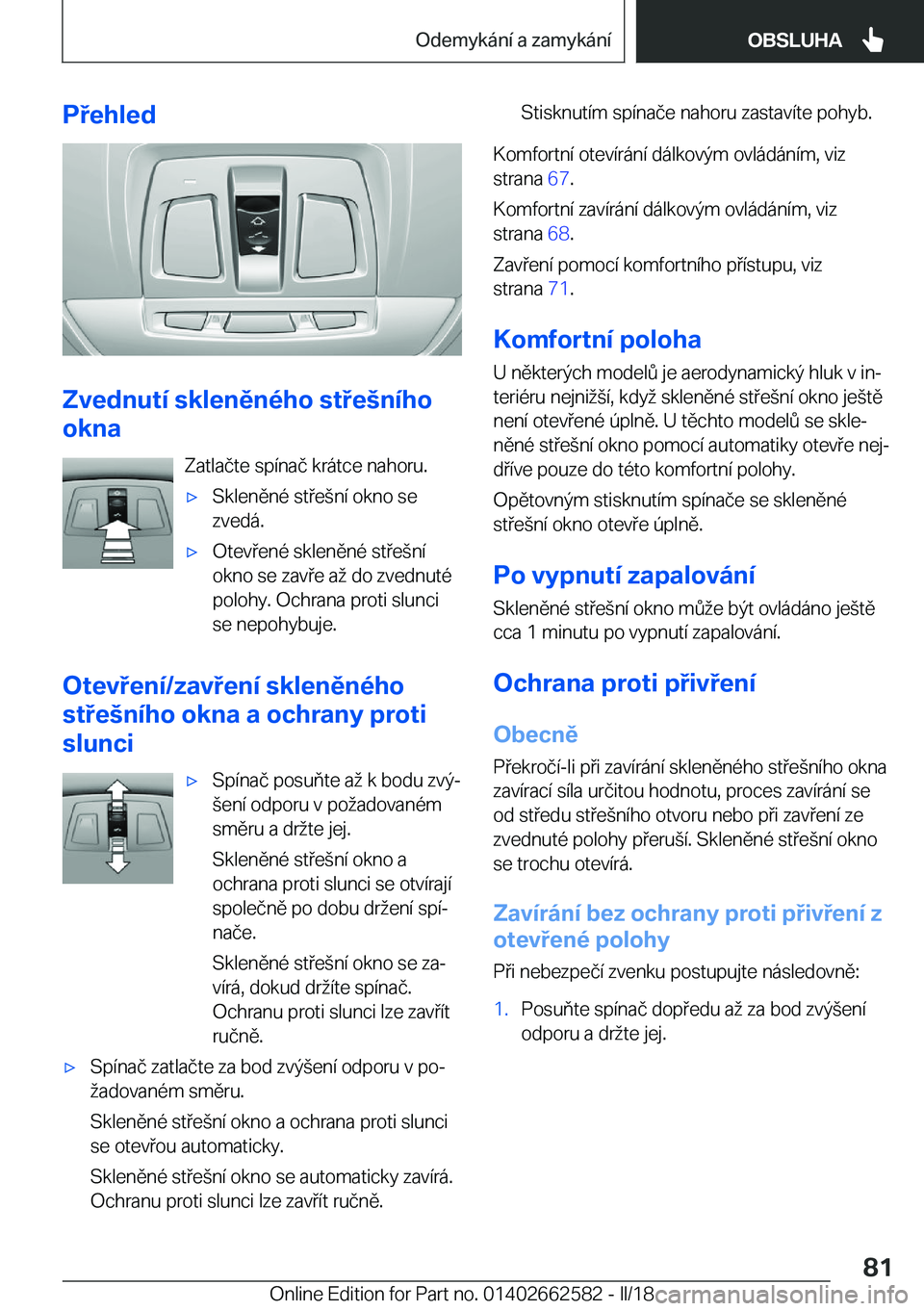 BMW M2 2018  Návod na použití (in Czech) �P�e�h�l�e�d
�Z�v�e�d�n�u�t�