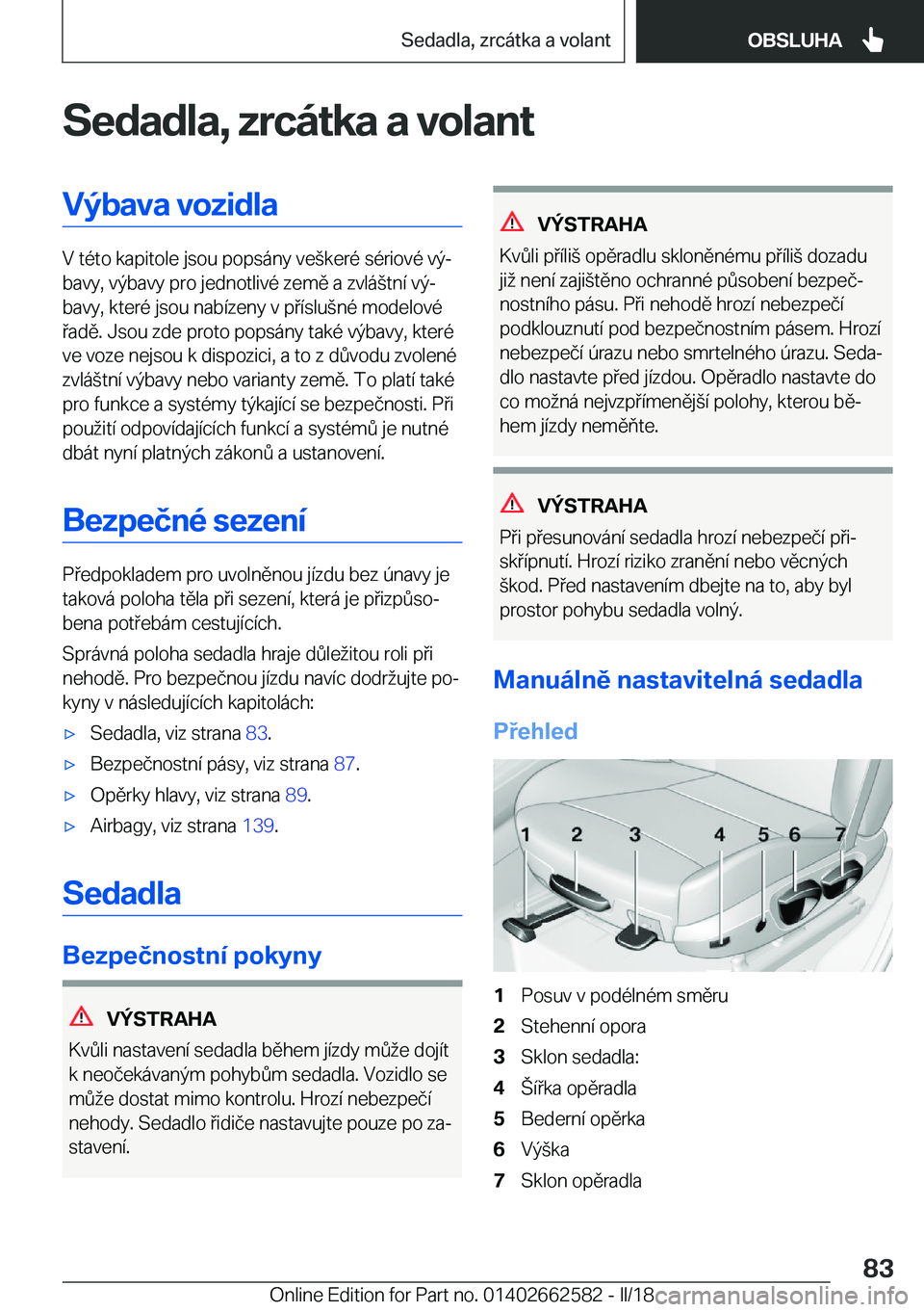 BMW M2 2018  Návod na použití (in Czech) �S�e�d�a�d�l�a�,��z�r�c�