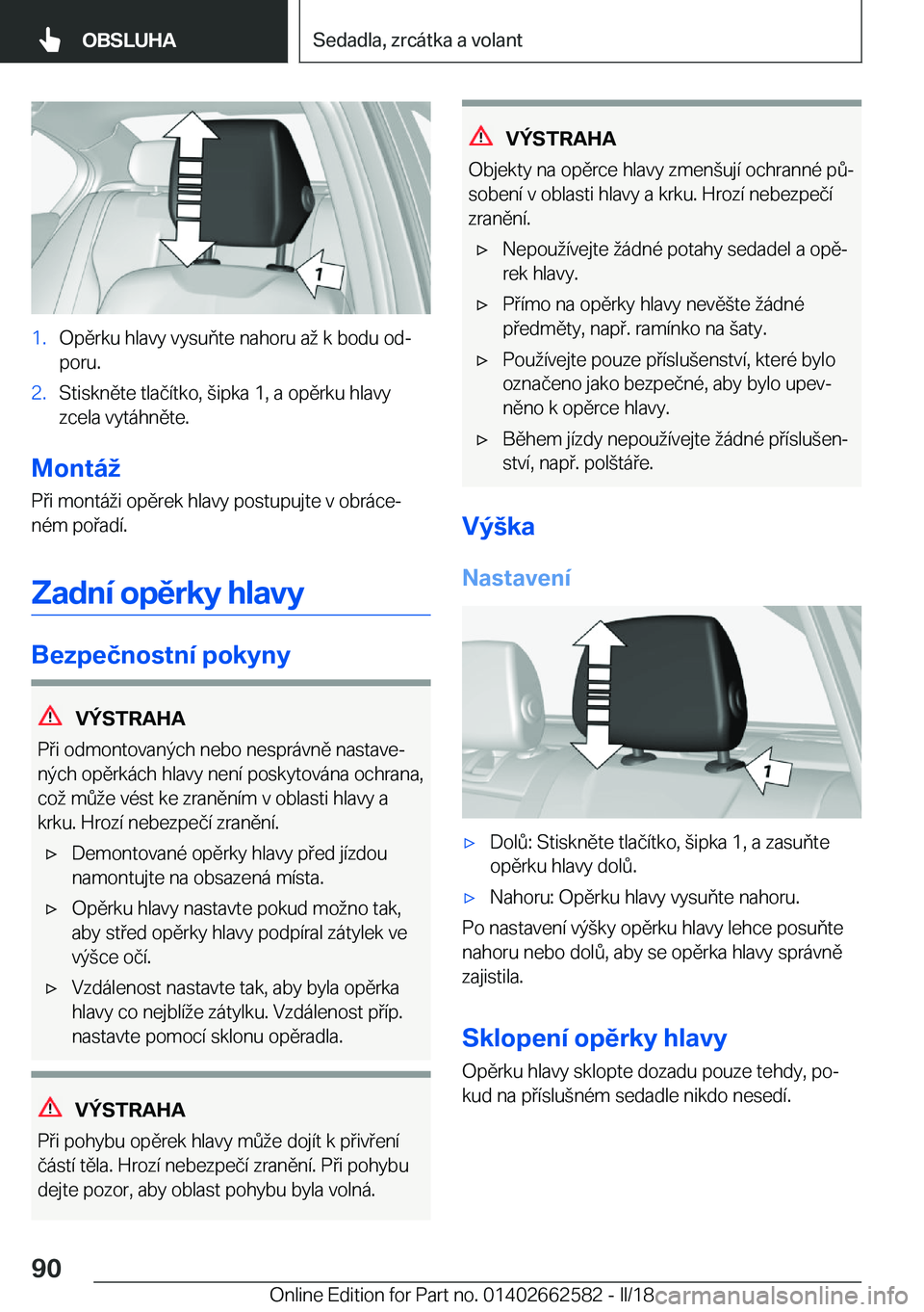 BMW M2 2018  Návod na použití (in Czech) �1�.�O�p�