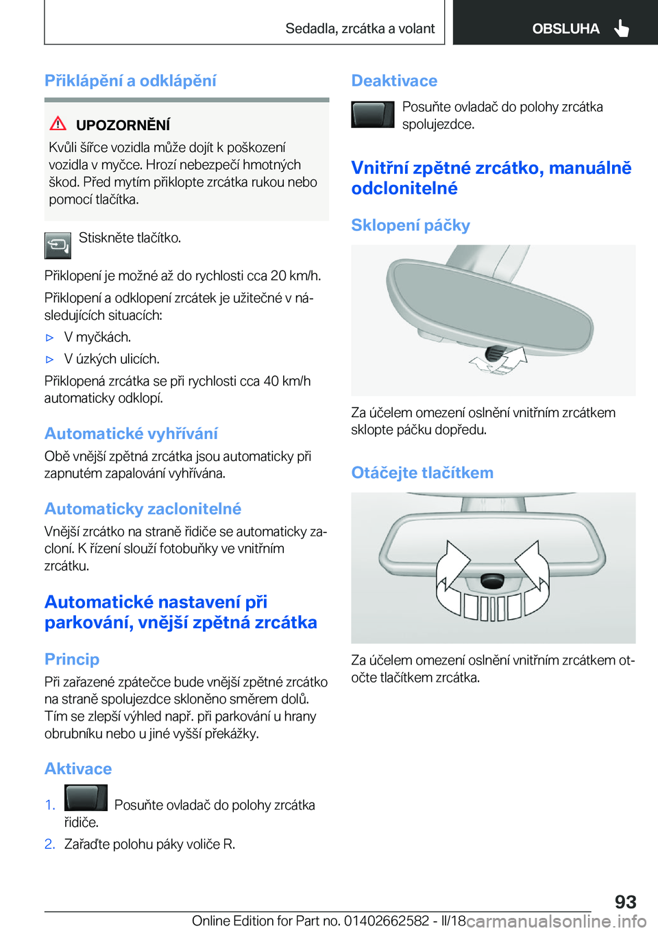 BMW M2 2018  Návod na použití (in Czech) �P�i�k�l�