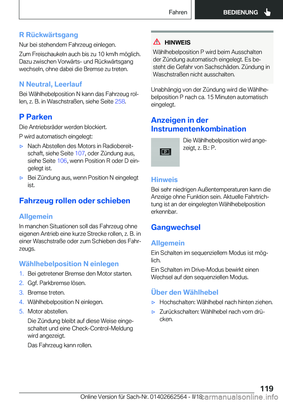 BMW M2 2018  Betriebsanleitungen (in German) �R��R�