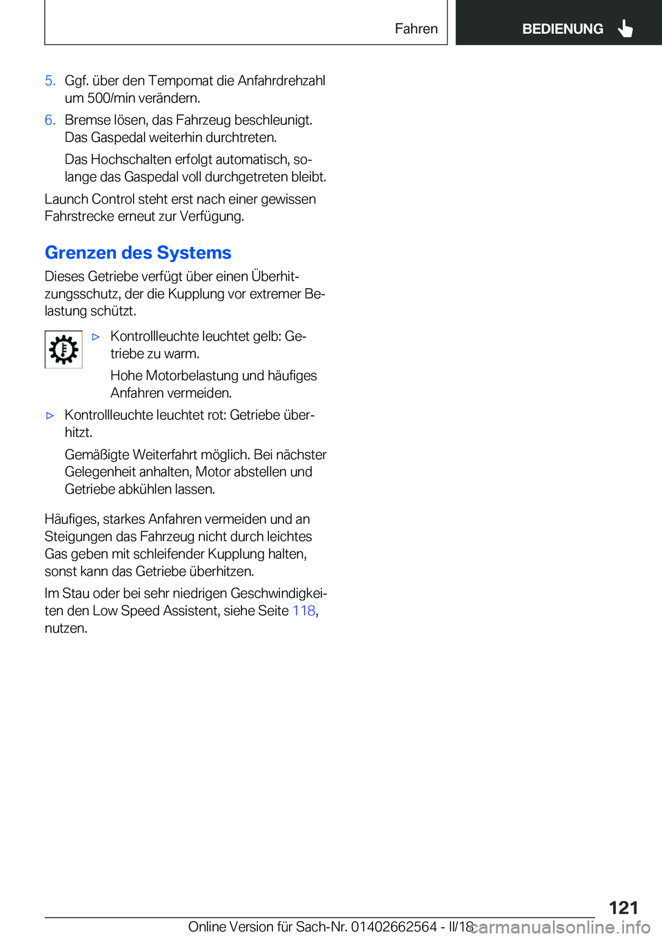 BMW M2 2018  Betriebsanleitungen (in German) �5�.�G�g�f�.� �