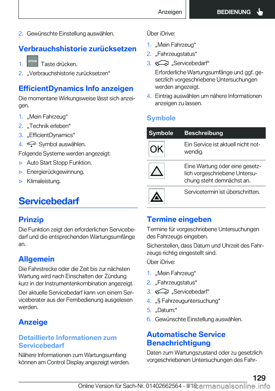 BMW M2 2018  Betriebsanleitungen (in German) �2�.�G�e�w�