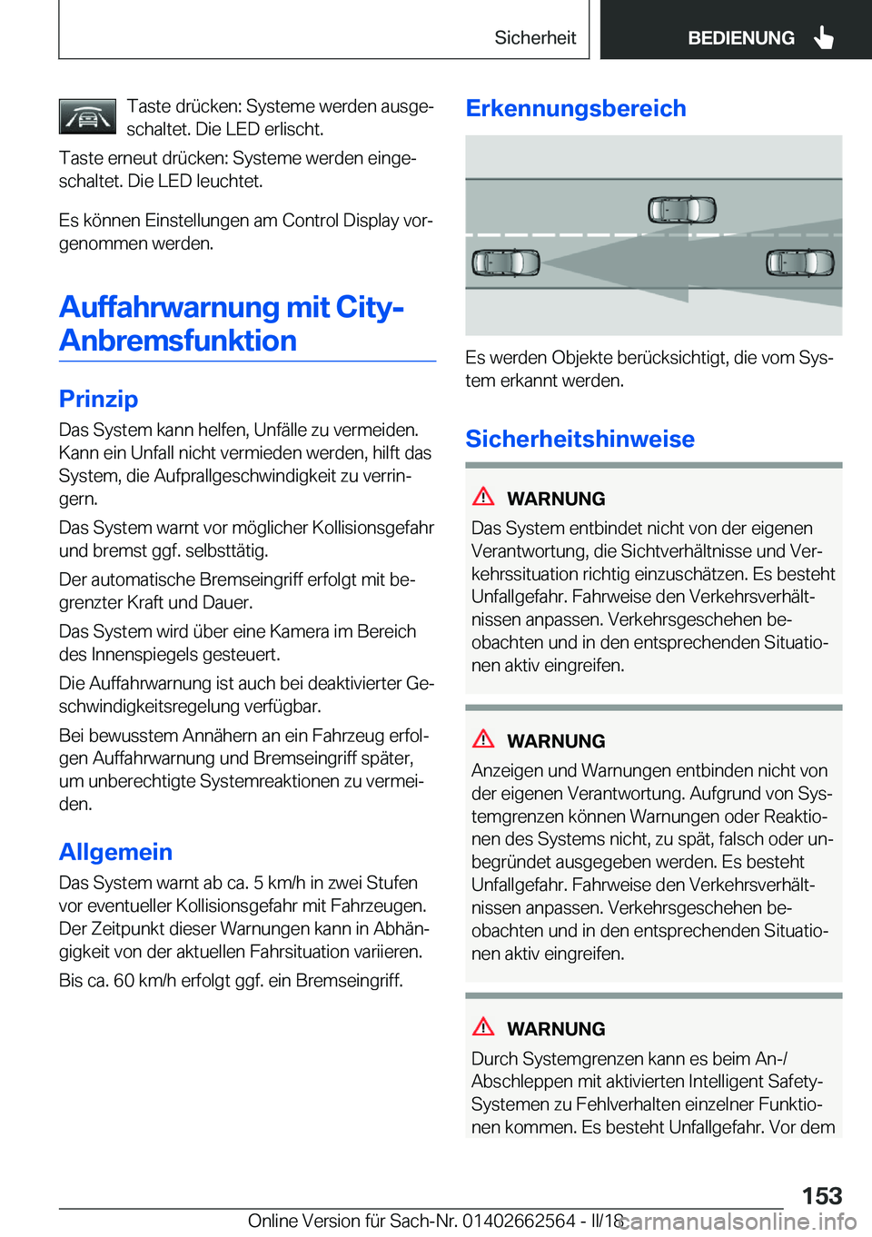 BMW M2 2018  Betriebsanleitungen (in German) �T�a�s�t�e� �d�r�