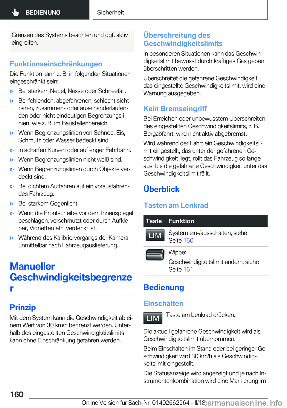 BMW M2 2018  Betriebsanleitungen (in German) �G�r�e�n�z�e�n� �d�e�s� �S�y�s�t�e�m�s� �b�e�a�c�h�t�e�n� �u�n�d� �g�g�f�.� �a�k�t�i�v�e�i�n�g�r�e�i�f�e�n�.
�F�u�n�k�t�i�o�n�s�e�i�n�s�c�h�r�