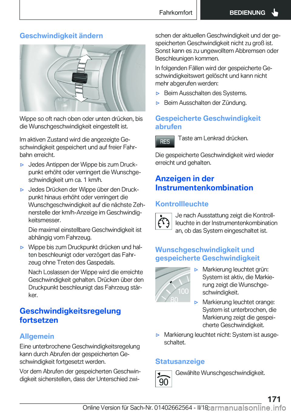 BMW M2 2018  Betriebsanleitungen (in German) �G�e�s�c�h�w�i�n�d�i�g�k�e�i�t��