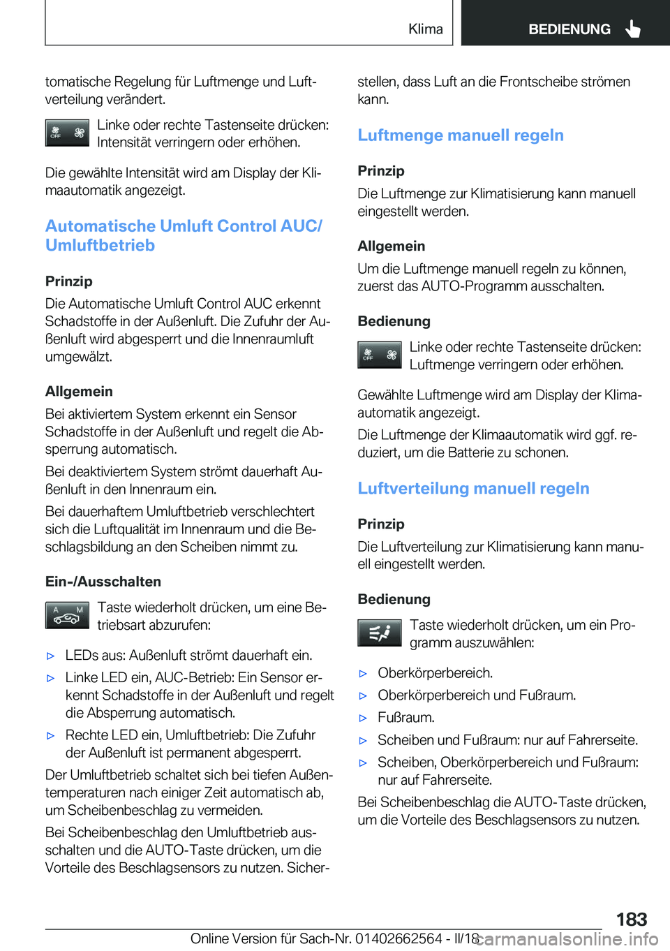 BMW M2 2018  Betriebsanleitungen (in German) �t�o�m�a�t�i�s�c�h�e� �R�e�g�e�l�u�n�g� �f�