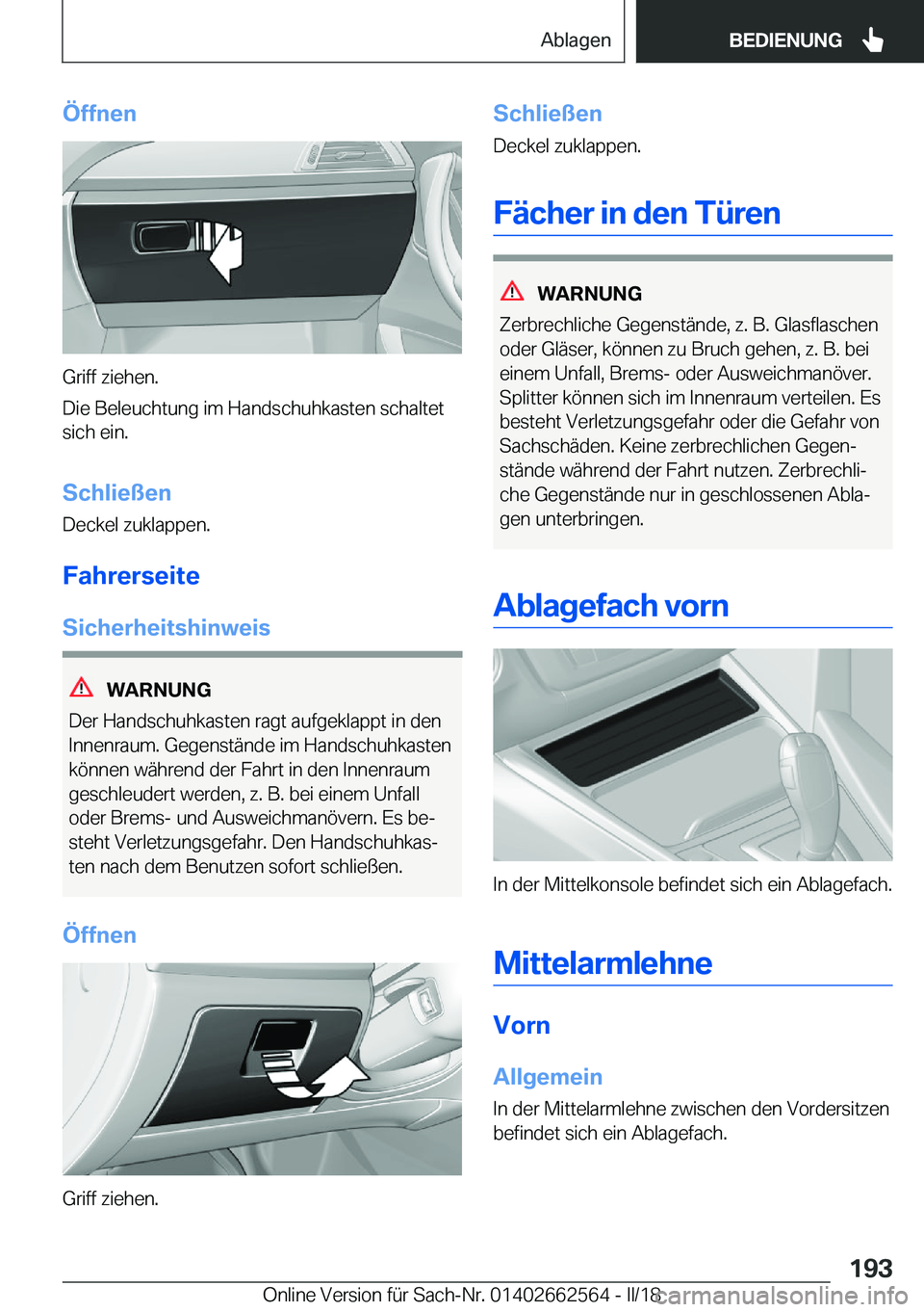 BMW M2 2018  Betriebsanleitungen (in German) �