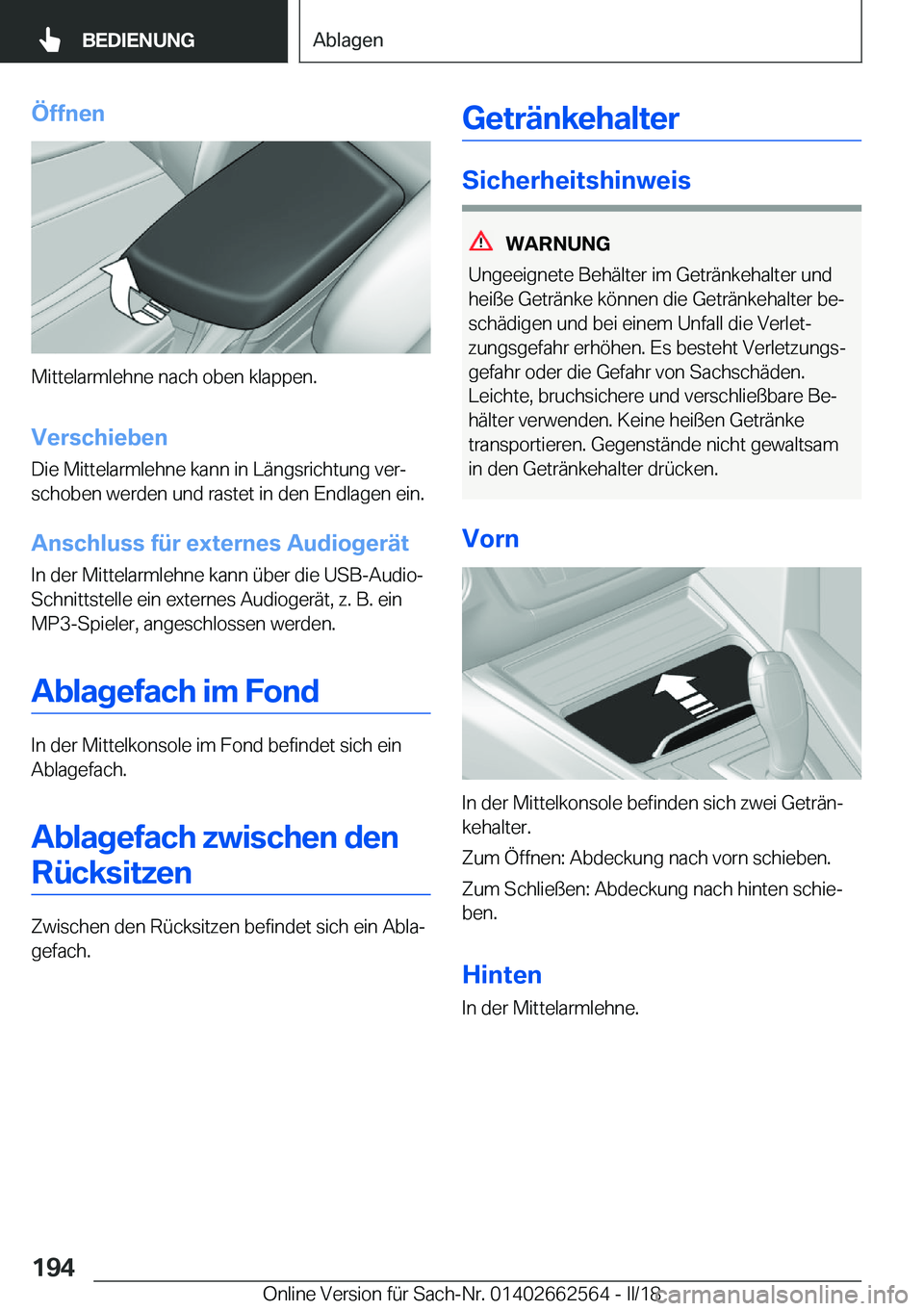 BMW M2 2018  Betriebsanleitungen (in German) �